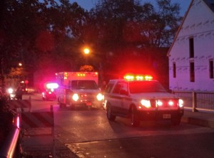 Police and EMS vehicles respond to report at Canal Street development Oct. 11
