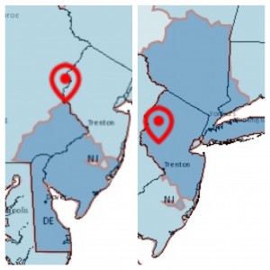 USPS Priority mail delivery estimate. One-day shipping for New Hope (left) and Lambertville (right) - (Screenshot - USPS.com)