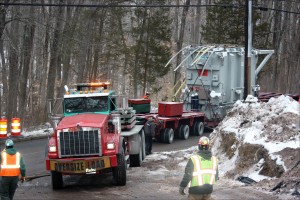A transformer is delivered to the Rocktown Substation in West Amwell (Photo credit - FirstEnergy, Corp).