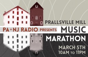 Prallsville Mill Music Marathon promotional poster (Graphics: Anabel Bouza).