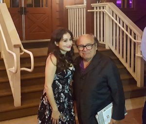 Steel Magnolias cast member Lucy DeVito with father Danny DeVito at Bucks County Playhouse in New Hope. (Photo: John Dwyer)