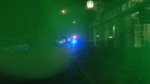 New Hope Police vehicle parked opposite Logan Inn Saturday night.