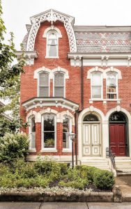 This Second Empire style home of 1877 features Eastlake decoration and one of the most impressive facades in Lambertville.